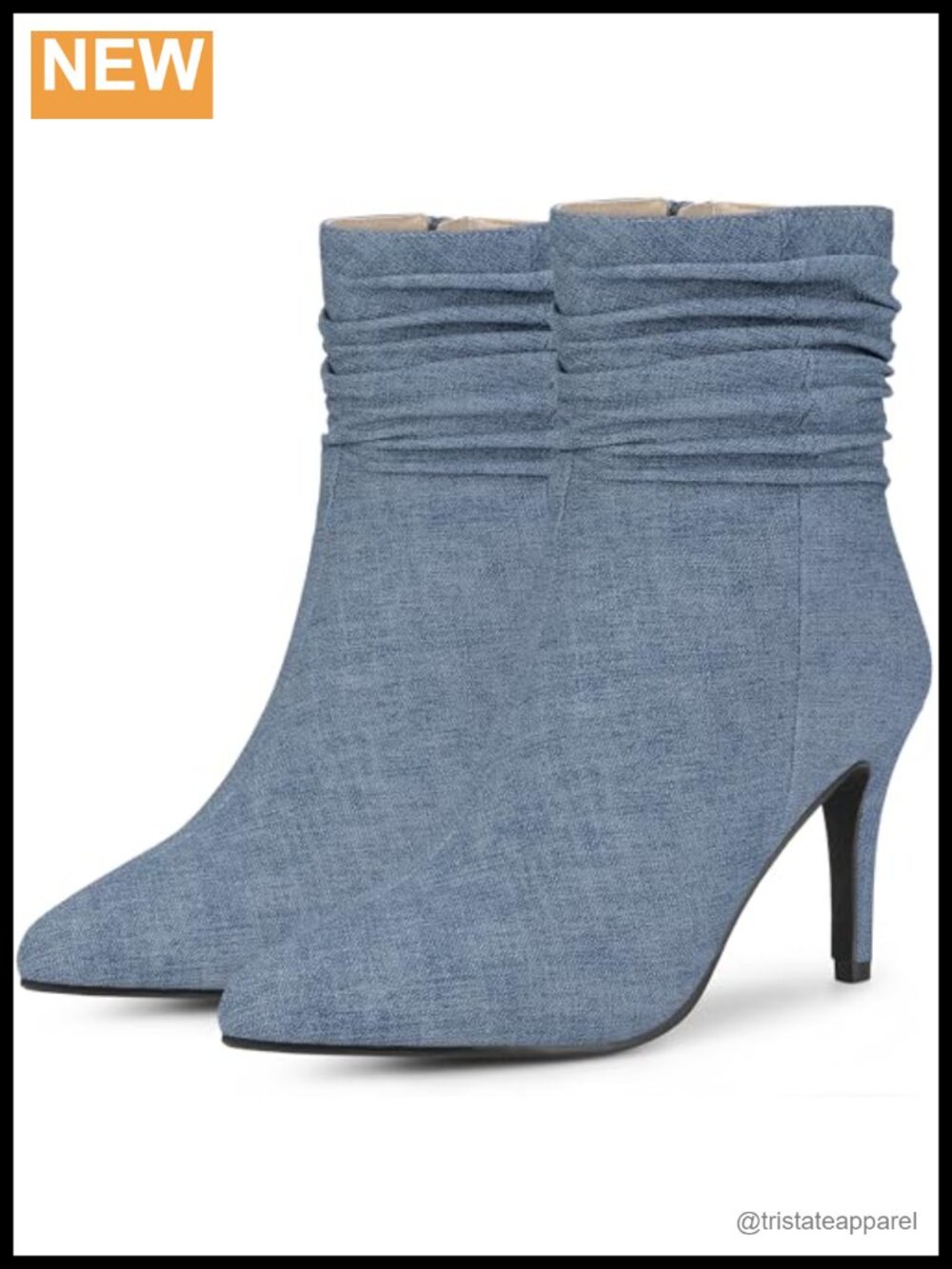 Faux Leather Slouched Ankle Boots with Stiletto Heel